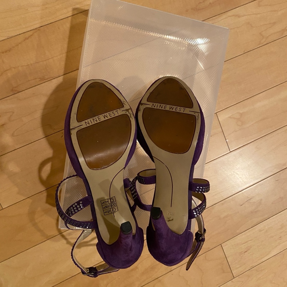 Nine West Purple Suede Strappy Heels - Picture 8 of 10